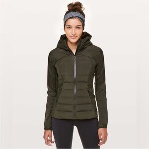 Lululemon Athletica Dark Olive Hooded Puffer Jacket